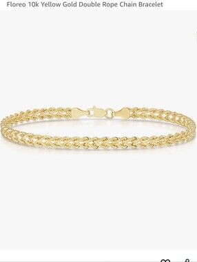 Brand new Yellow Gold 10k Rope Chain Bracelet - Classic Women's Jewelry